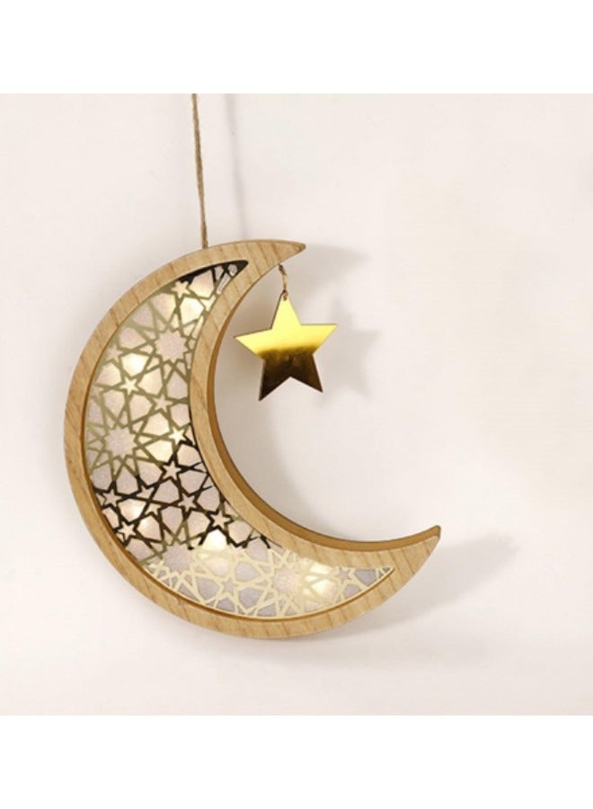 جيجيرو زينة رمضان، مصباح رمضان الخشبي LED - Image 1