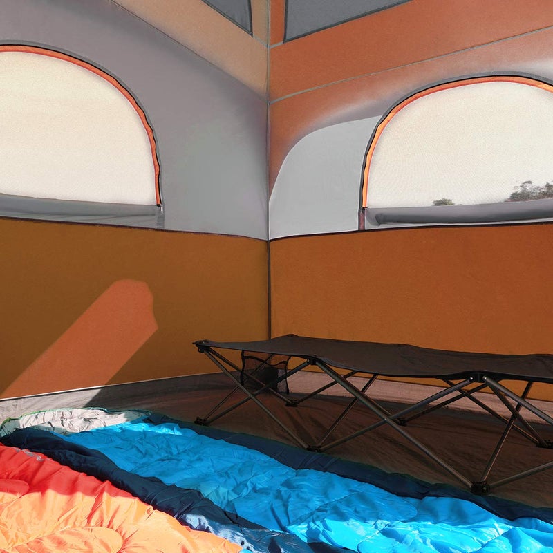 UNP Tents 6 Person Waterproof Windproof Easy Setup,Double Layer Family Camping Tent with 1 Mesh Door & 5 Large Mesh Windows -10'X9'X78in(H) Orange - Image 5