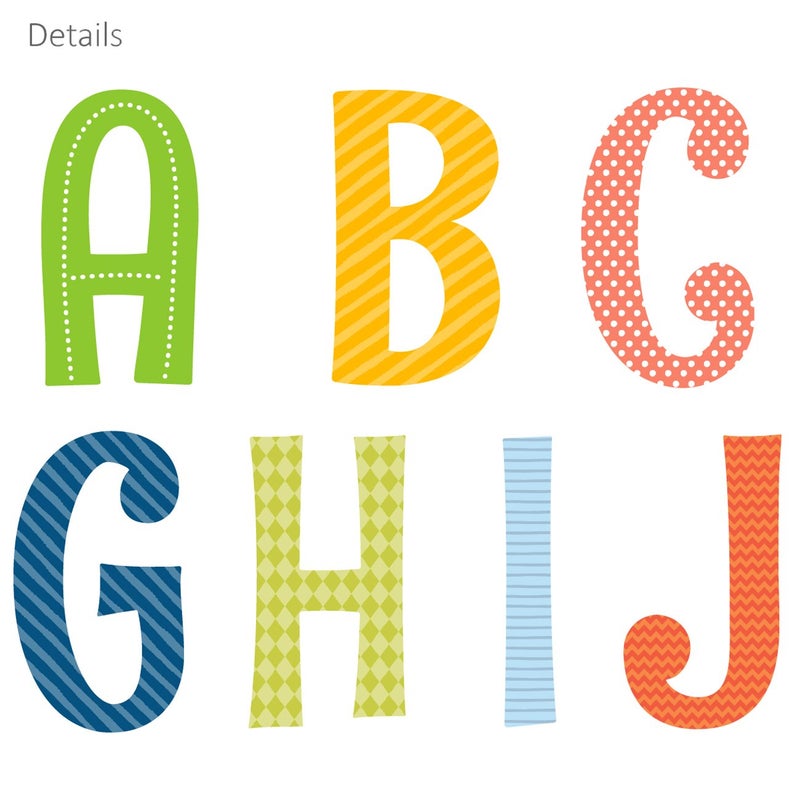 DECOWALL DS8-1701A Uppercase Alphabet ABC Letter Kids Wall Stickers Wall Decals Peel and Stick Removable Wall Stickers for Kids Nursery Bedroom Living Room décor - Image 4
