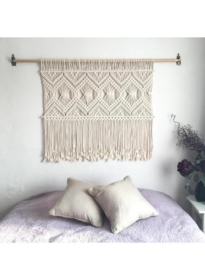 الأزرق جي دبليو على الطراز الشمالي ، نسيج كبير جديد منسوج يدويًا ، ستائر بوهيمية ، خلفية الزفاف الزخرفية ، معلقة على الحائط - Image 3