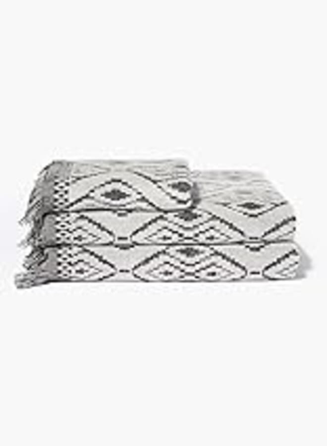 Matalan Aztec Print Tassel Bath Sheet Towel, 150 cm x 100 cm Size, Green