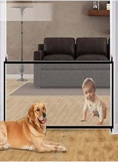 Generic Amazing Safety Magic Dog Gate, Portable Dog Gate Barrier for Home, Sharp Claw Resistant Nylon Mesh, Dog Fence Indoor for Doorways and Stairways Large Size 70 x 100 cm 