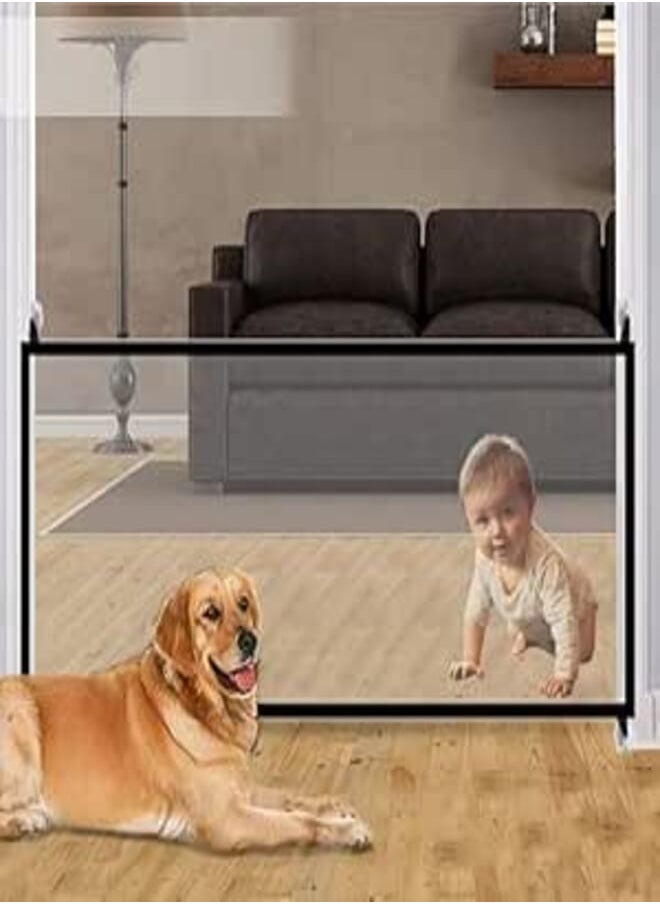 Generic Amazing Safety Magic Dog Gate, Portable Dog Gate Barrier for Home, Sharp Claw Resistant Nylon Mesh, Dog Fence Indoor for Doorways and Stairways Large Size 70 x 100 cm 