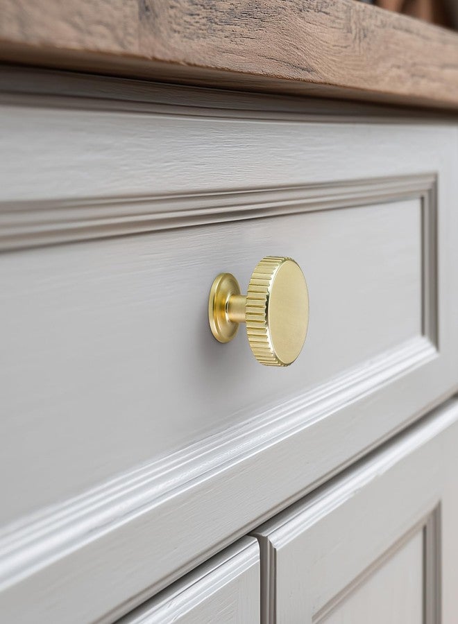 VEHCIL 20-Pack Brushed Gold Cabinet Knobs, Gold Round Kitchen Cabinet Knobs Drawer Knobs Dresser Knobs for Bathroom Furniture Closet Cupboard Hardware Replacement, Solid Zinc Alloy - Image 2