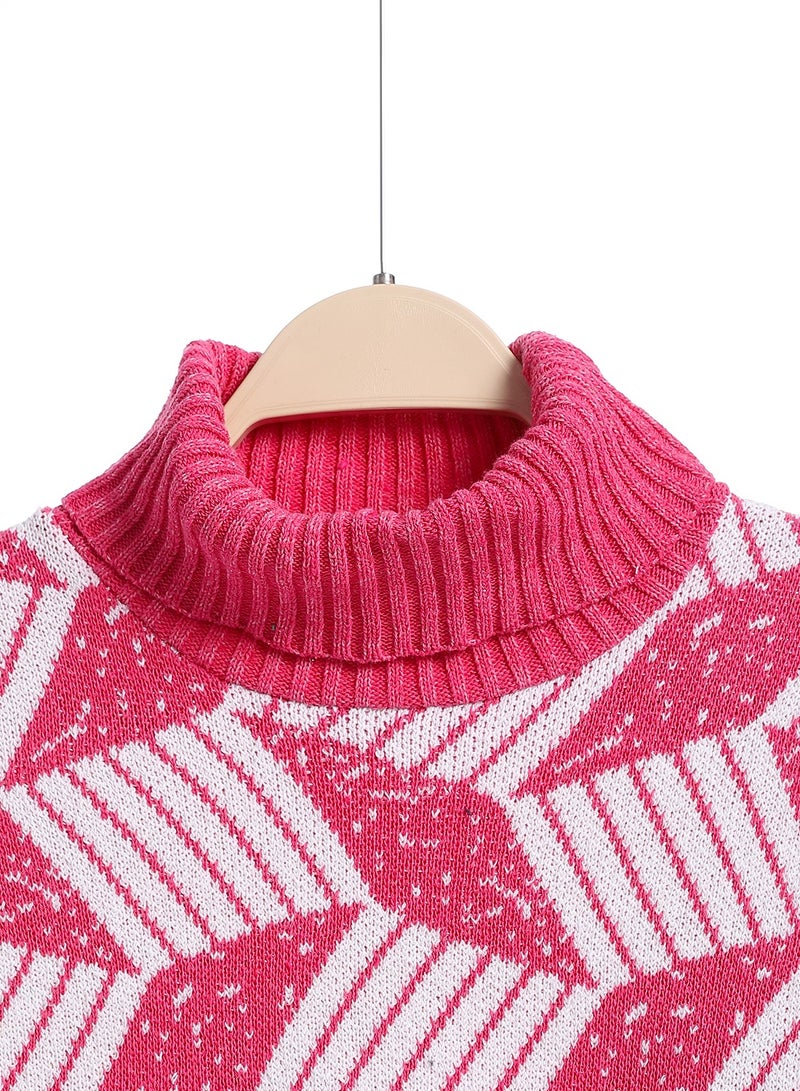 Caesar Girls Wool Pullover With Mutlicolour Design  - Image 3