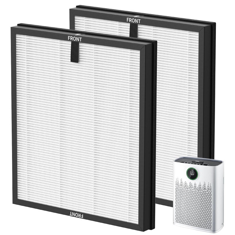 isingo 2 Pack HAP603 Replacement Filter Compatible with ECOSELF HAP603 HAP603WF Air Purifier Air Purifiers Replacement Filter for Home Large Room RFHAP603 White - Image 2