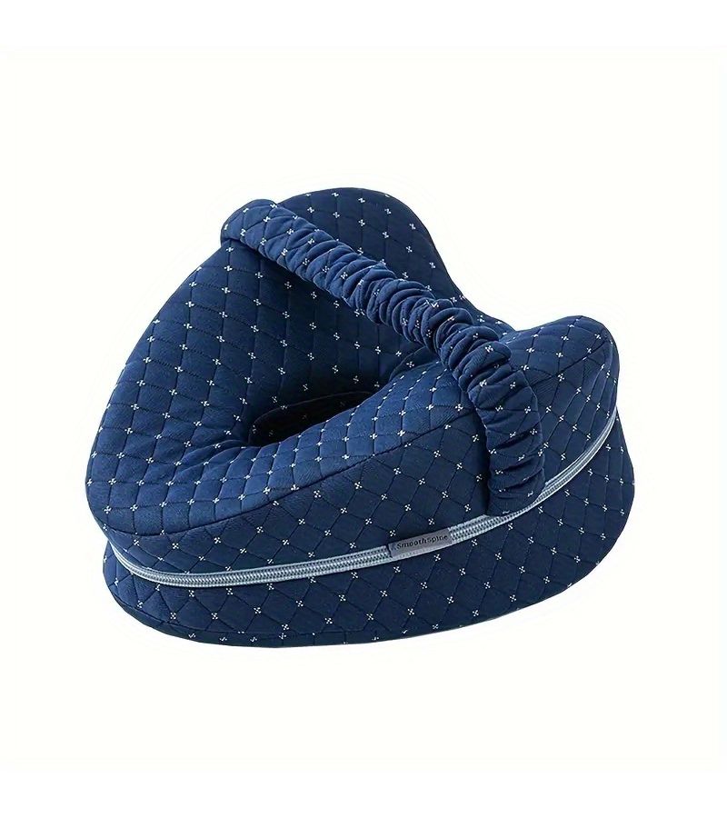 Ergonomic Side Sleeping Leg Pillow with High Density Adjustable Strap Blue Hand Washable Portable Design Ideal Gift for Side Sleepers Comfortable Sleep Aid - Image 1