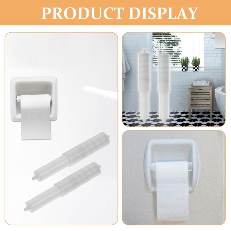 Sewroro 2pcs Toilet Paper Holder Roll Replacement Plastic Spring Rod Inserted Bathroom Accessory - Image 4