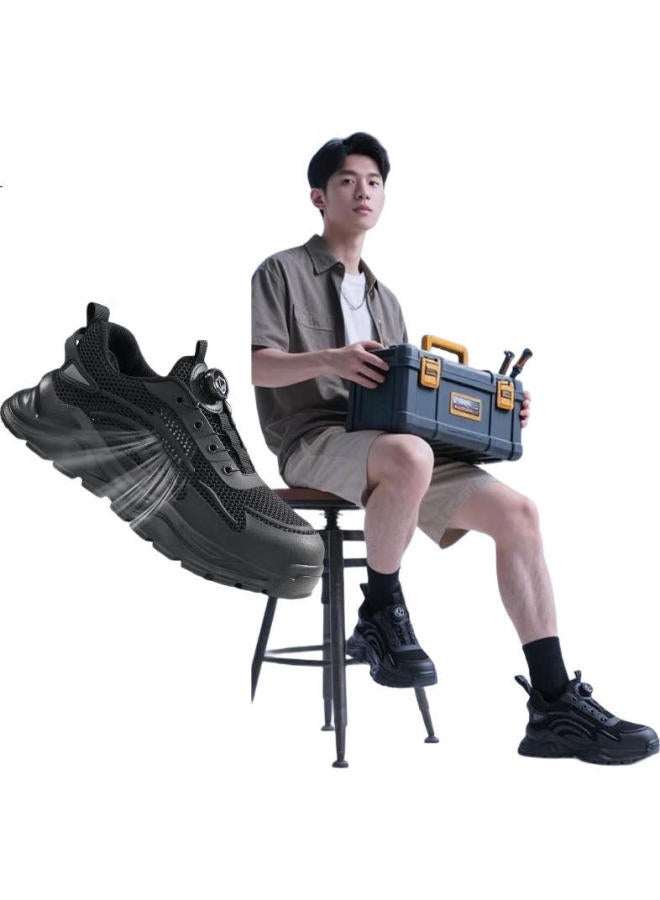 Blue Gull Shield Blue Owl Shield Safety Shoes For Men, Lightweight Breathable Steel Toe Cap Puncture-Resistant Construction Site Work Functional Shoes D211Bn 41 - Image 1