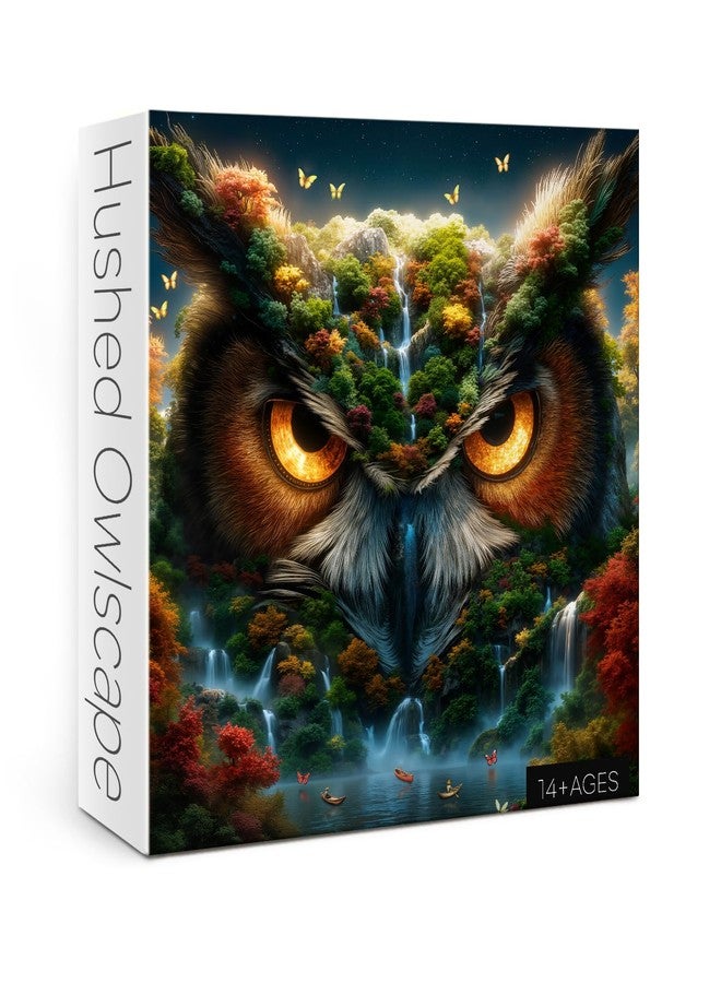 BBOLDIN Owl 3D Landscape Puzzles for Adults 1000 Pieces, Fantasy Forest Mountain Jigsaw Puzzle, Nature Waterfall Animal Puzzle - Image 2