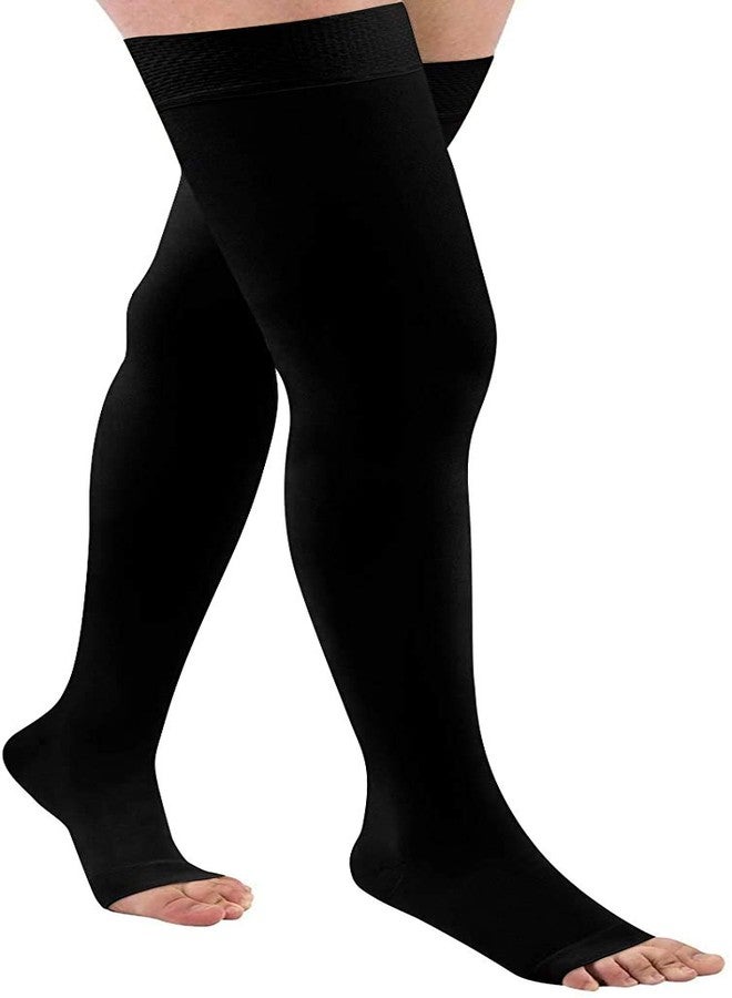 QUADA Medical Compression Stockings for Vericose Veins Edema Degraded Pressure, 20-30mmHg Opaque Graduated Compression Stockings Support Hose for Women (Black, XL) - Image 3