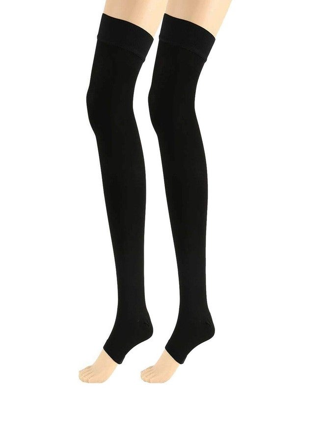 QUADA Medical Compression Stockings for Vericose Veins Edema Degraded Pressure, 20-30mmHg Opaque Graduated Compression Stockings Support Hose for Women (Black, XL) - Image 1