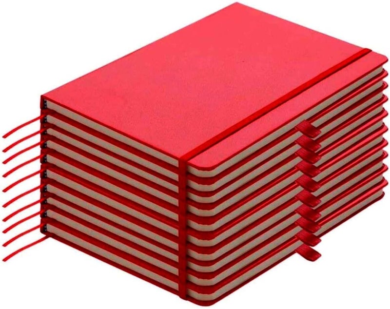 Santhome Classic Lined Notebook Pack of 10 - Red - Image 1