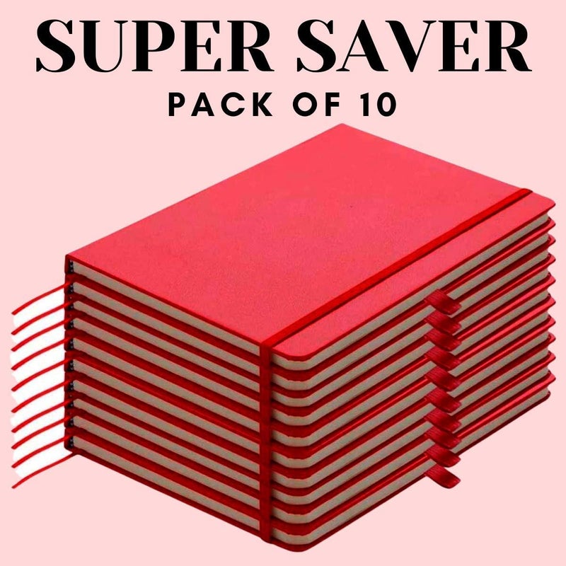 Santhome Classic Lined Notebook Pack of 10 - Red - Image 2