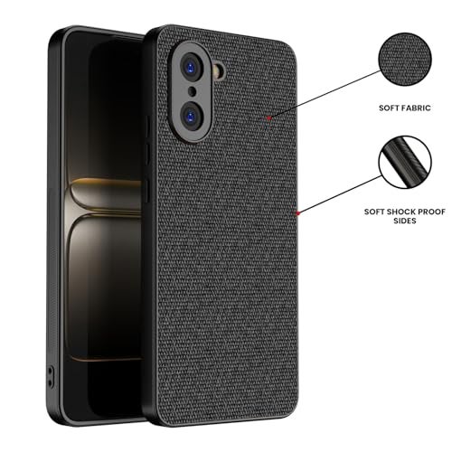 Kapa Soft Full Fabric Protective Back Case Cover for OnePlus Nord CE 5 | Shockproof Slim Hard Anti Slip Back Case (Black) - Image 3