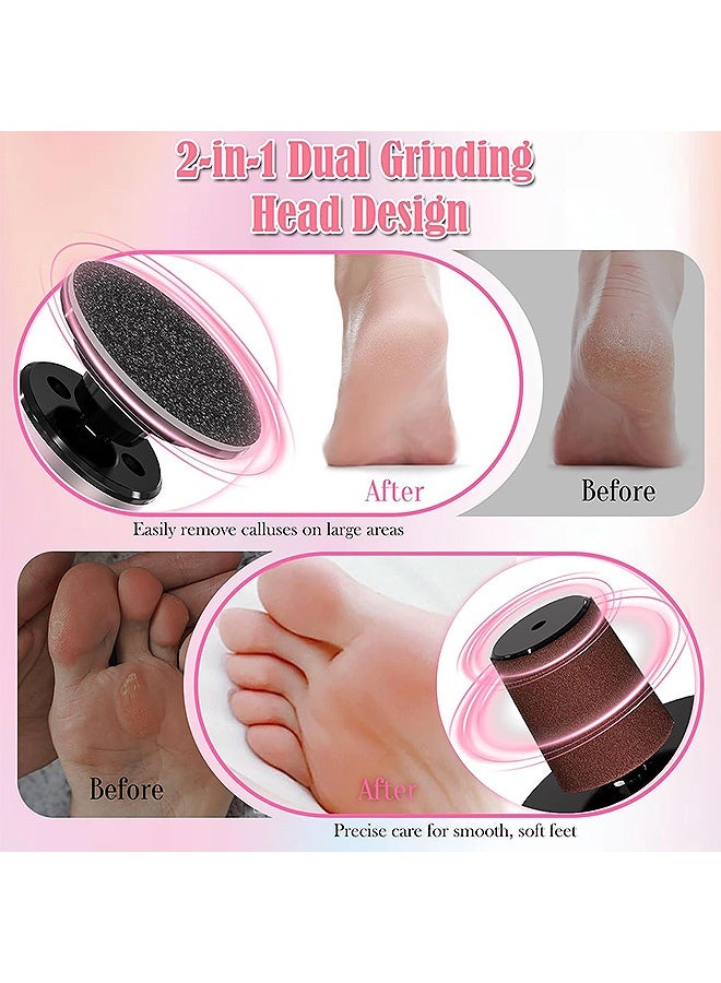MAANGE 2 in 1 Foldable Electric Foot Callus Remover, 9 Adjustable Speeds Electric Foot File with Replacement Sandpaper Discs and Cylindrical Sanding Papers, for Large Area Callus Removal and Delicate Care (Pink) - Image 5