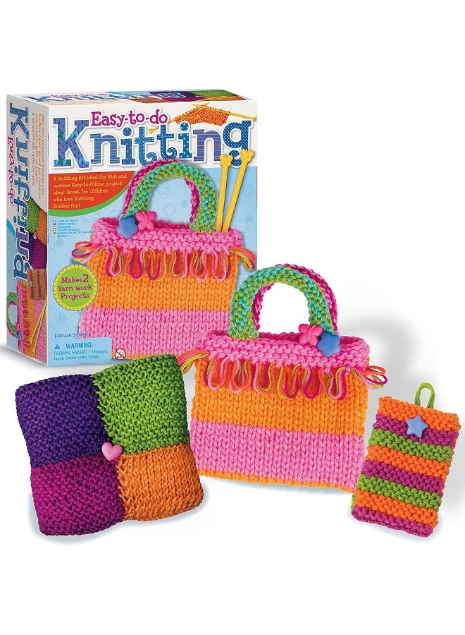 4m طقم فن الحياكة السهل من 4M – مجموعة حرفة خيوط للمبتدئين للأطفال والمراهقين من عمر 8 سنوات فما فوق | تعلم كيفية حياكة الأكواب، الحقائب أو الإكسسوارات مع ألوان خيوط متعددة وزوجين من الإبر | 00-02753 - Image 2