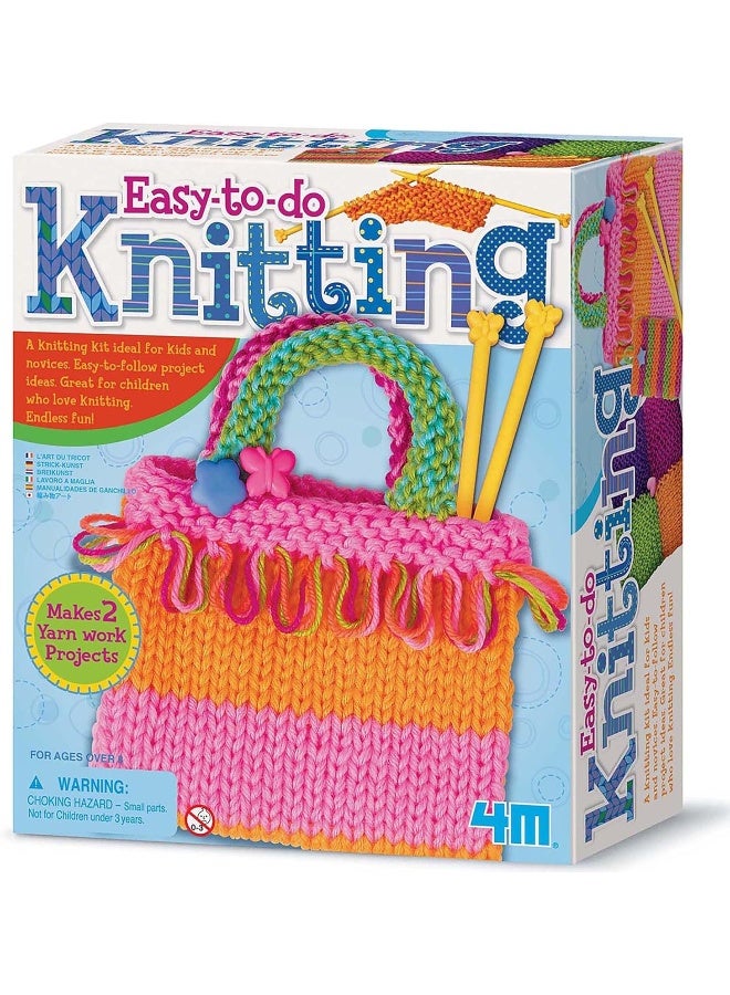 4m طقم فن الحياكة السهل من 4M – مجموعة حرفة خيوط للمبتدئين للأطفال والمراهقين من عمر 8 سنوات فما فوق | تعلم كيفية حياكة الأكواب، الحقائب أو الإكسسوارات مع ألوان خيوط متعددة وزوجين من الإبر | 00-02753 - Image 1