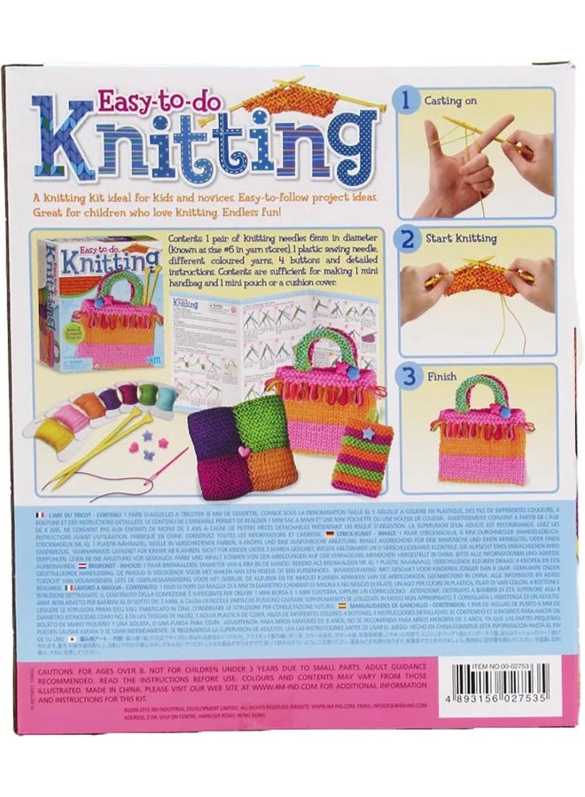 4m طقم فن الحياكة السهل من 4M – مجموعة حرفة خيوط للمبتدئين للأطفال والمراهقين من عمر 8 سنوات فما فوق | تعلم كيفية حياكة الأكواب، الحقائب أو الإكسسوارات مع ألوان خيوط متعددة وزوجين من الإبر | 00-02753 - Image 3