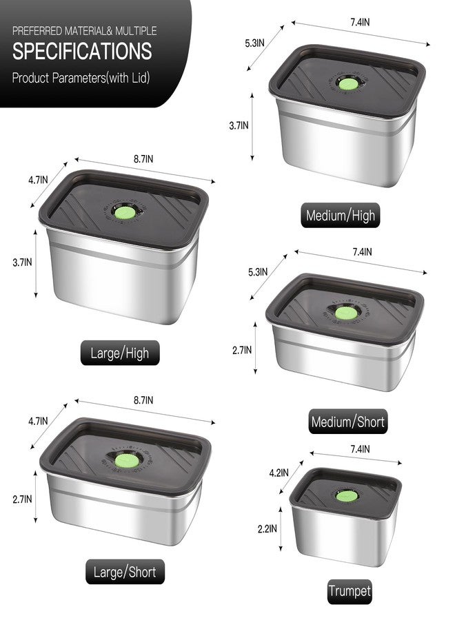 GIUOIDUO 10-Piece Stainless Steel Food Storage Container Set with Airtight Lids - Durable, Eco-Friendly Kitchen Organizers for Freshness & Convenience，Pantry, Dishwasher Safe (Various Sizes) - Image 2