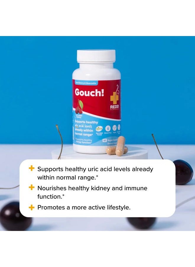 REDD REMEDIES , Gouch!, Supplement Support for Joints and Uric Acid Levels, Encourages a Healthy Inflammatory Response, Tart Cherry & Quercetin, 120 Vegan Capsules  - Image 5