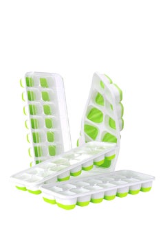 Cool Baby Style COOLBABY Ice Cube Tray 4-Pack Easy-Release Silicone and Flexible 14-Crate Ice Cube Tray with Spill-Proof Removable Lid  - Image 1