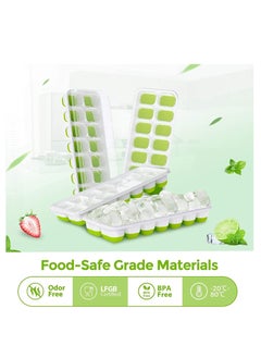 Cool Baby Style COOLBABY Ice Cube Tray 4-Pack Easy-Release Silicone and Flexible 14-Crate Ice Cube Tray with Spill-Proof Removable Lid  - Image 2