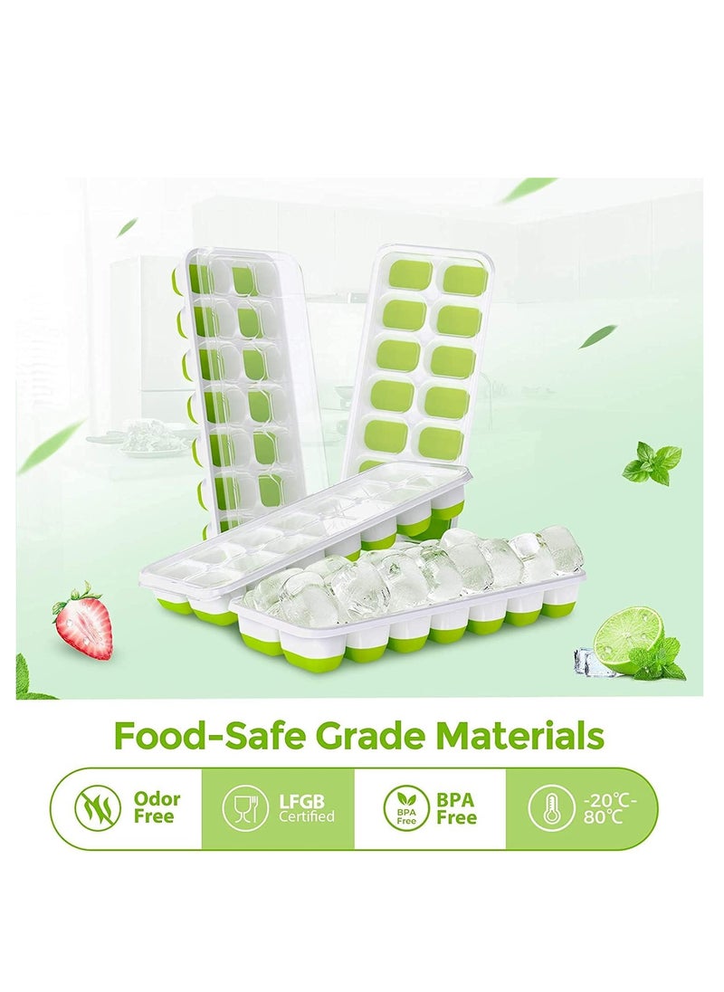 Cool Baby Style COOLBABY Ice Cube Tray 4-Pack Easy-Release Silicone and Flexible 14-Crate Ice Cube Tray with Spill-Proof Removable Lid  - Image 2