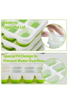 Cool Baby Style COOLBABY Ice Cube Tray 4-Pack Easy-Release Silicone and Flexible 14-Crate Ice Cube Tray with Spill-Proof Removable Lid  - Image 4