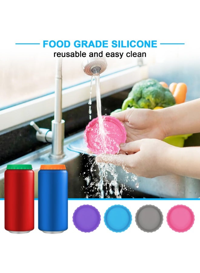 6 Pack Silicone Soda Can Cover Lids, Reusable Soda Can Lids Beer Can Covers Pop Can Covers, BPA Free Silicone Can Cover, Stopper and Protector for Soda, Beer, Beverage, Juice, Coke, Fits Standard Cans - Image 4