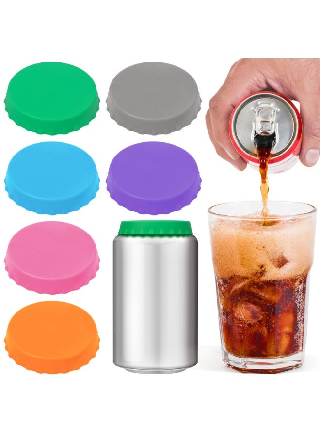 6 Pack Silicone Soda Can Cover Lids, Reusable Soda Can Lids Beer Can Covers Pop Can Covers, BPA Free Silicone Can Cover, Stopper and Protector for Soda, Beer, Beverage, Juice, Coke, Fits Standard Cans - Image 1
