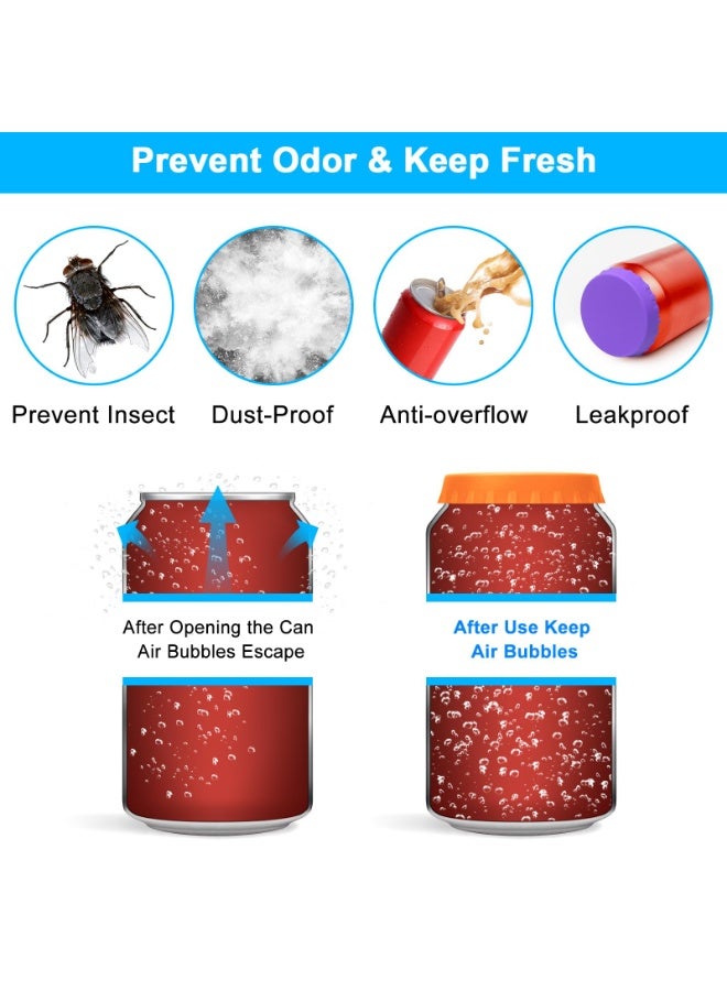 6 Pack Silicone Soda Can Cover Lids, Reusable Soda Can Lids Beer Can Covers Pop Can Covers, BPA Free Silicone Can Cover, Stopper and Protector for Soda, Beer, Beverage, Juice, Coke, Fits Standard Cans - Image 3