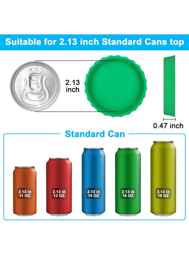 6 Pack Silicone Soda Can Cover Lids, Reusable Soda Can Lids Beer Can Covers Pop Can Covers, BPA Free Silicone Can Cover, Stopper and Protector for Soda, Beer, Beverage, Juice, Coke, Fits Standard Cans - Image 2