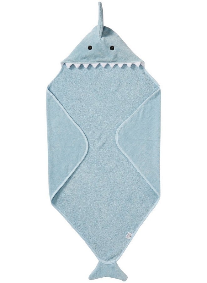 Baby Aspen Let The Fin Begin 4 Pc Bath Time Gift Set, Baby Shark Hooded Towel, Newborn, 0-9 Months, Blue - Image 3