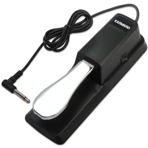 karmiero Sustain Pedal for Keyboard Universal, Premium Sustain Pedal, Piano Pedal for Keyboard with Polarity Switch for MIDI Keyboards, Digital Pianos, Yamaha, Casio and More, 1/4'' Input Plug by karmiero - Image 1