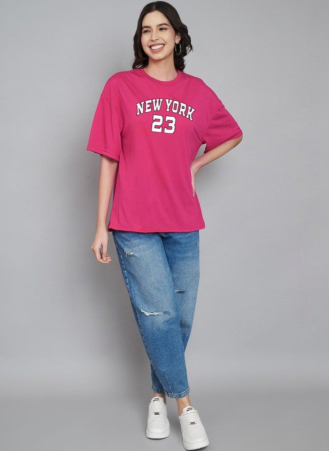 Trend Level Women Typography Printed Drop-Shoulder Sleeves T-shirt - Image 5