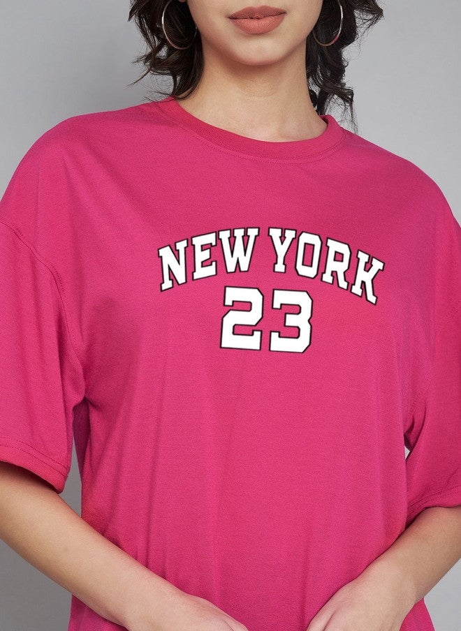 Trend Level Women Typography Printed Drop-Shoulder Sleeves T-shirt - Image 2