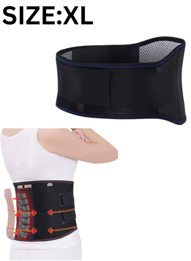 Self-heating magnetic back and waist belt – Double magnetic self-heating belt (for abdomen and back) – High elasticity back brace with strong support strips – Suitable for weightlifting, long office work, and for relieving menstrual pain – Complete protection for the waist and abdomen – Suitable for men and women (size XL) - Image 1