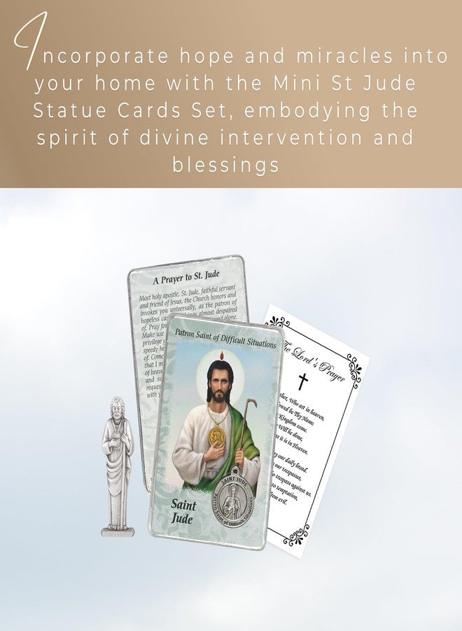 Trendzeen Mini St Jude Statue - 3 Inch San Judas Statue, St Jude Prayer Card, The Lord's Prayer Card - San Judas Tadeo Estatua for Home Decor, Patron Saint of Hope and Impossible Causes Theme Set - 3 Items - Image 2