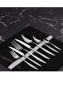 Serenk 42 Piece Stainless Steel Cutlery Set, 6pc Table Spoon 6pc Table Fork 6pc Table Knife 6pc Dessert Spoon 6pc Dessert Fork 6pc Dessert Knife 6pc Teaspoon Set, Mirror Polished, Flatware Silverware Set For Home Restaurant Hotel, Dinner Tableware Utensils, Dishwasher Safe, Serenk Milan Series  - Image 3