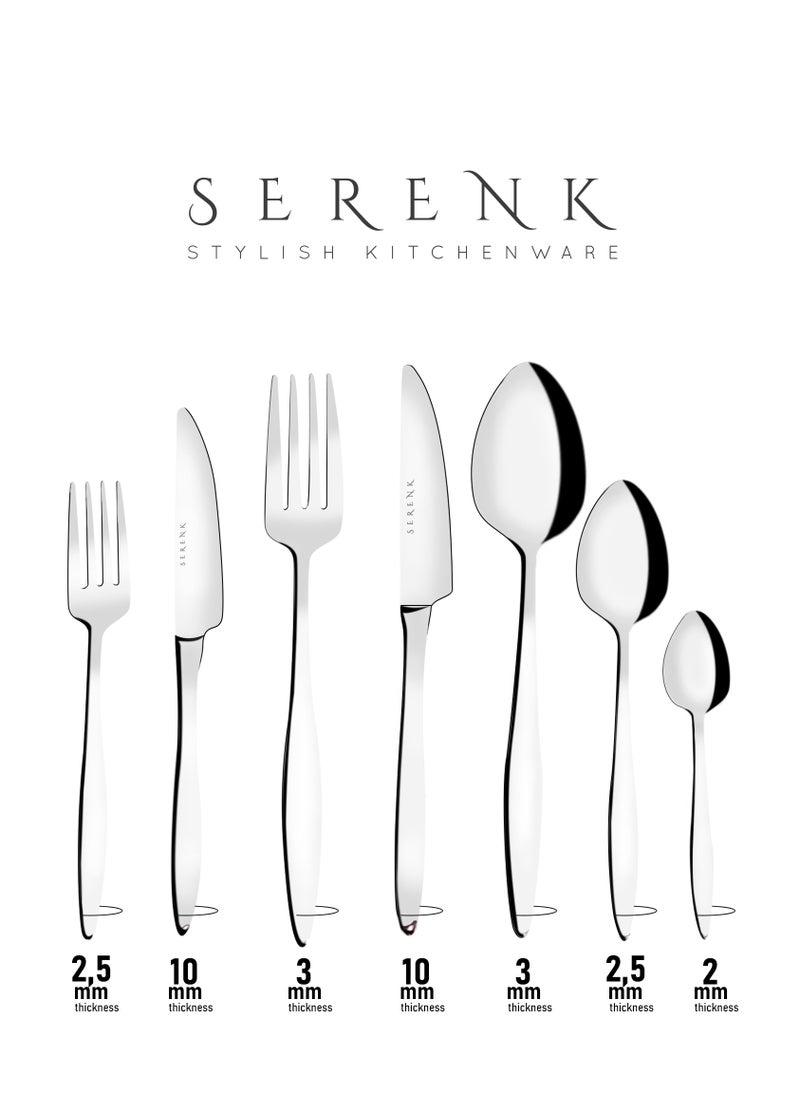 Serenk Milan 42-Piece 18/10 Stainless Steel Cutlery Set – Polished, Durable Flatware for an Elegant Dining Experience - pzsku/Z446E33167722E69D1894Z/45/_/1734436358/d5c21616-b509-4e14-944d-ea13fa9a33c1