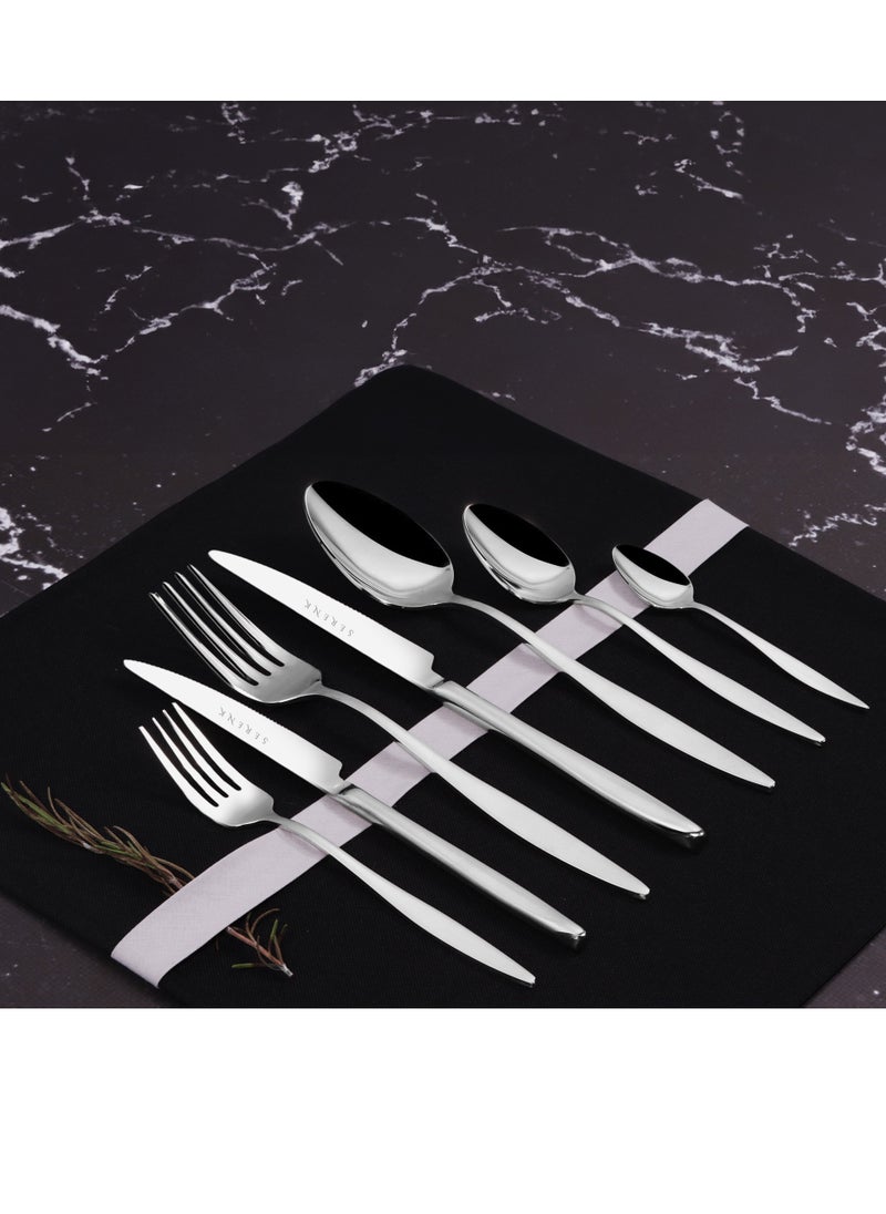 Serenk Milan 42-Piece 18/10 Stainless Steel Cutlery Set – Polished, Durable Flatware for an Elegant Dining Experience - pzsku/Z446E33167722E69D1894Z/45/_/1734436394/308605bb-8204-4dc9-a4dc-7f7527e1109d