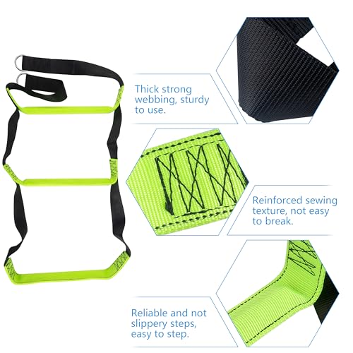 itayak 3 Step Boat Rope Ladder, Foldable Assist Boarding Outdoor Climbing Rope Ladder for Inflatable Boat, Pontoon Boat, Sailboat, Kayak, Motorboat, Canoeing - Image 3