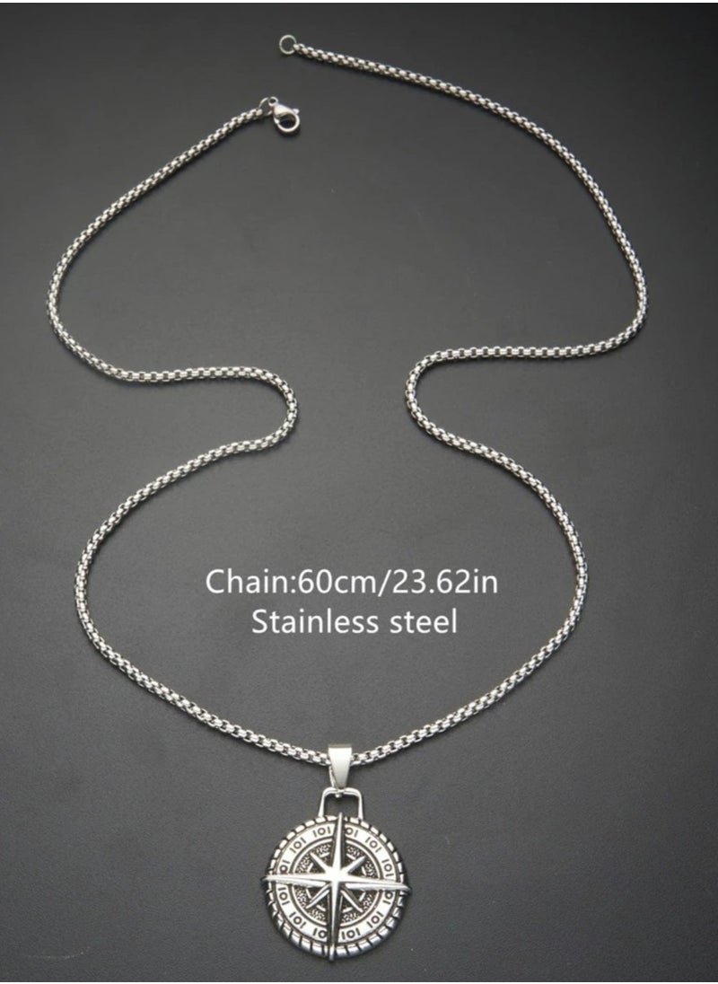 Luxury Concept - Silver Stainless Steel Necklace For Men Size 60cm - Image 1