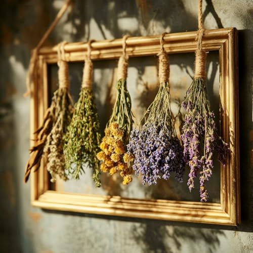 Tnstbiee Boho Farmhouse Herb Flower Drying RackDried Flower Wall Decor for Dried Flower DisplaysPropagation ProjectsDIY Wall ArtIdeal for Home Decor Wedding Bouquetsnot contain dried flowers - Image 1