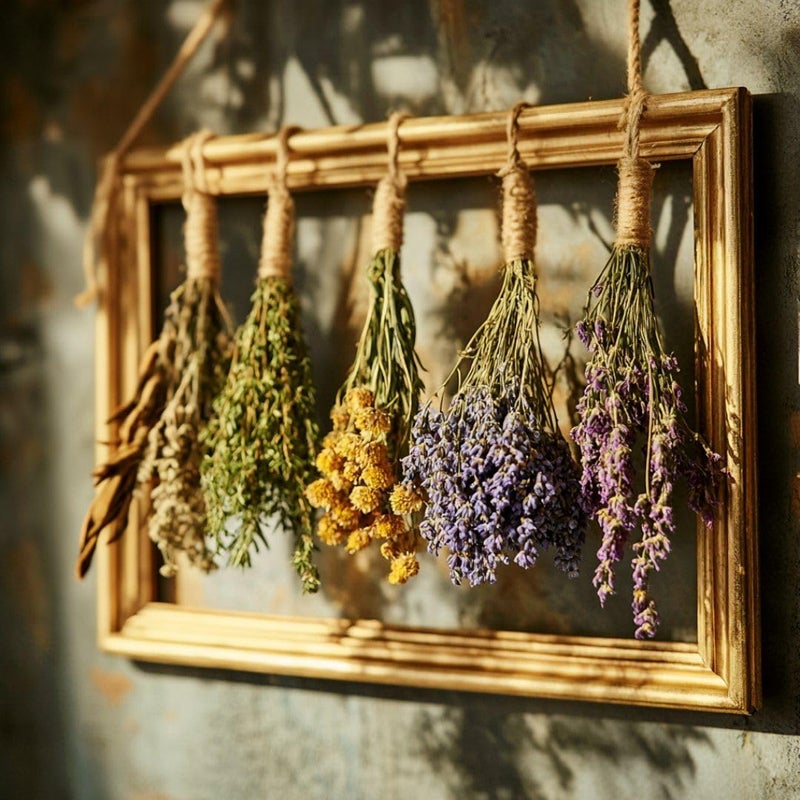 Tnstbiee Boho Farmhouse Herb Flower Drying RackDried Flower Wall Decor for Dried Flower DisplaysPropagation ProjectsDIY Wall ArtIdeal for Home Decor Wedding Bouquetsnot contain dried flowers - Image 2