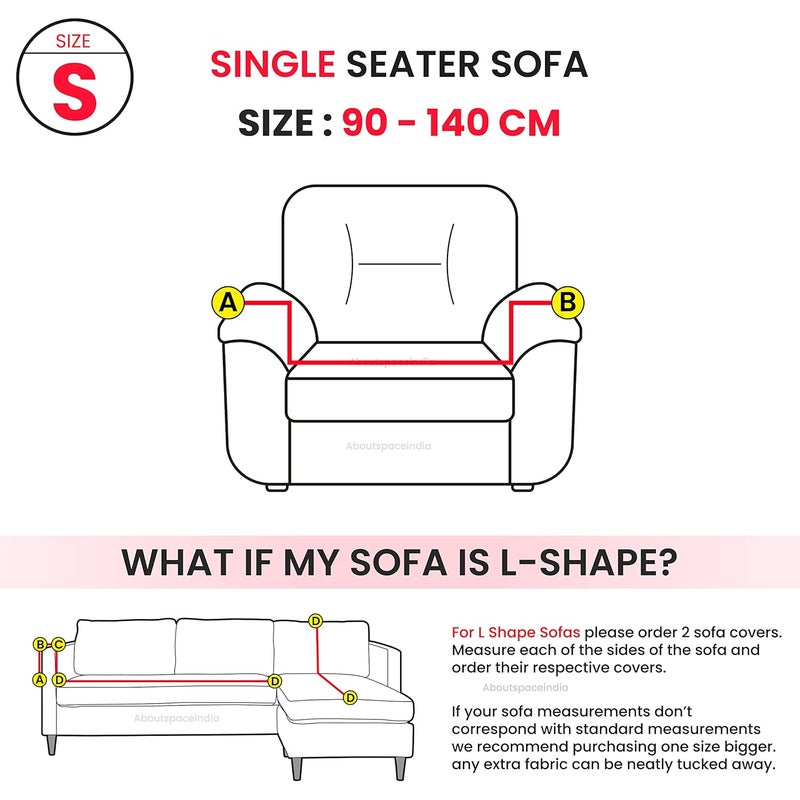 ABOUT SPACE Sofa Cover ElasticityStretchable Flexible Polyester Slipcover Easy Machine Washable Couch Covers Suitable for Living RoomHome Office2 Seater145185 cm Black White - Image 2
