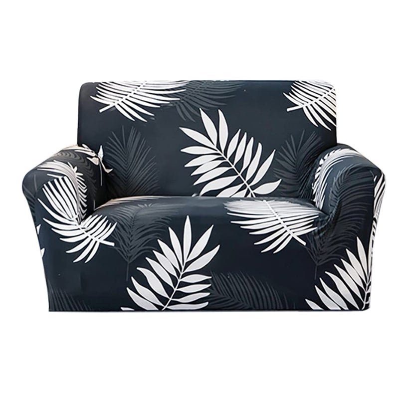 ABOUT SPACE Sofa Cover ElasticityStretchable Flexible Polyester Slipcover Easy Machine Washable Couch Covers Suitable for Living RoomHome Office2 Seater145185 cm Black White - Image 1