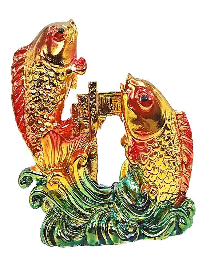 Plus Value Feng Shui Double Twin Fish (3cm x 8cm x 7.5cm Approx Weight - 90 Grams Approx, Multicolour), - Image 1