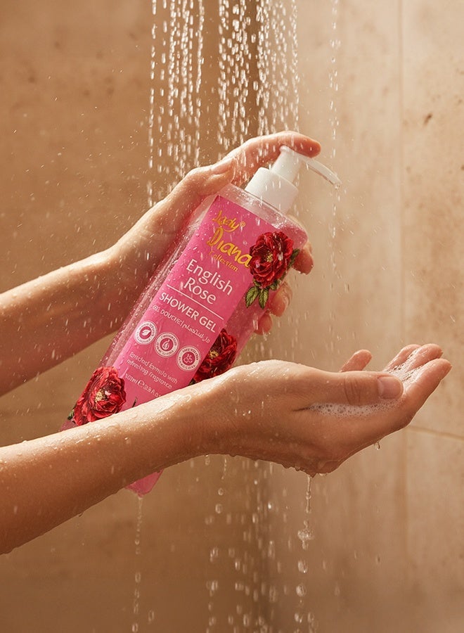 Lady Diana English Rose Shower Gel - 1000ml | Gentle & Refreshing Body Wash for All Skin Types - Image 4